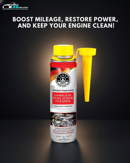 Complete Fuel System Cleaner – THREE GUYS – German Engineered | Petrol Additive for Cars & Bikes | Boosts Mileage & Restores Power – 320ml