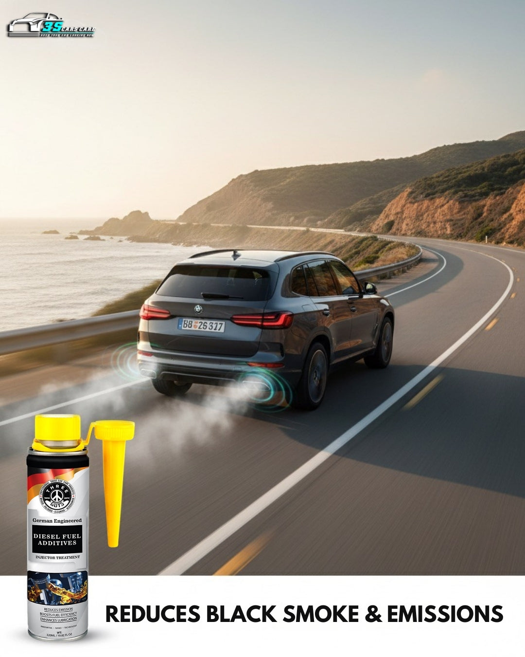 Diesel Fuel Additive | Injector Cleaner & Lubricant | Boosts Fuel Efficiency & Reduces Emissions – 320ml  – THREE GUYS – German Engineered