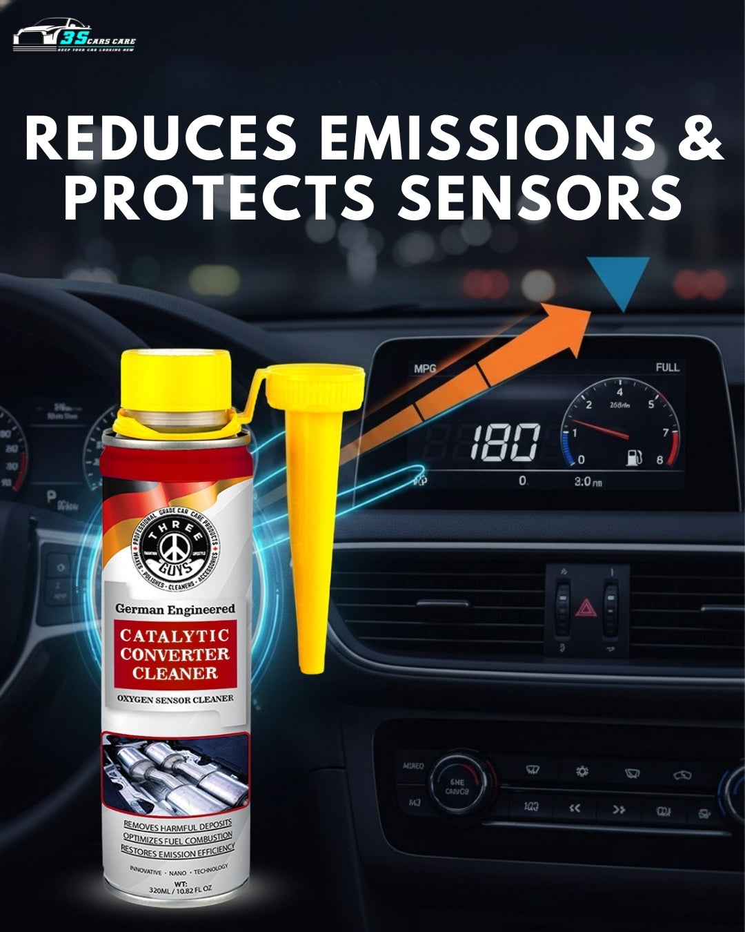 Catalytic Converter Cleaner - 320ml | THREE GUYS (German Engineered)