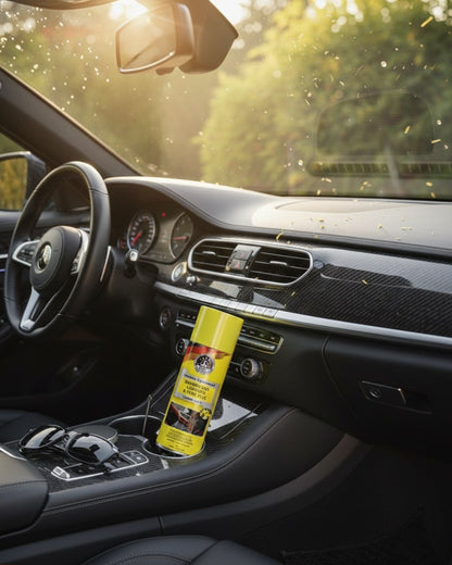 THREE GUYS Dashboard Leather & Tyre Wax (450ml) – Lemon Lime Fragrance | UV Protection & Dust Repellent | German Engineered