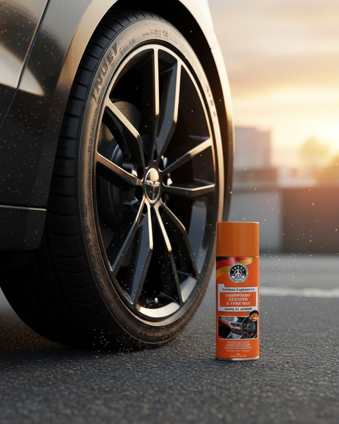 Dashboard Leather & Tyre Wax (450ml) – Barq Al Amber Fragrance | UV Protection & Dust Repellent | THREE GUYS German Engineered
