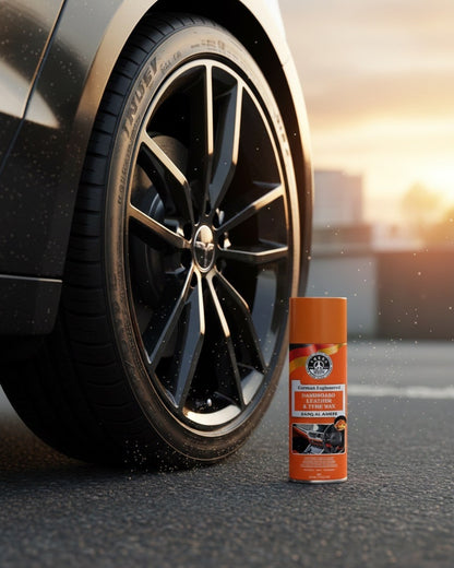 Dashboard Leather & Tyre Wax (450ml) – Barq Al Amber Fragrance | UV Protection & Dust Repellent | THREE GUYS German Engineered
