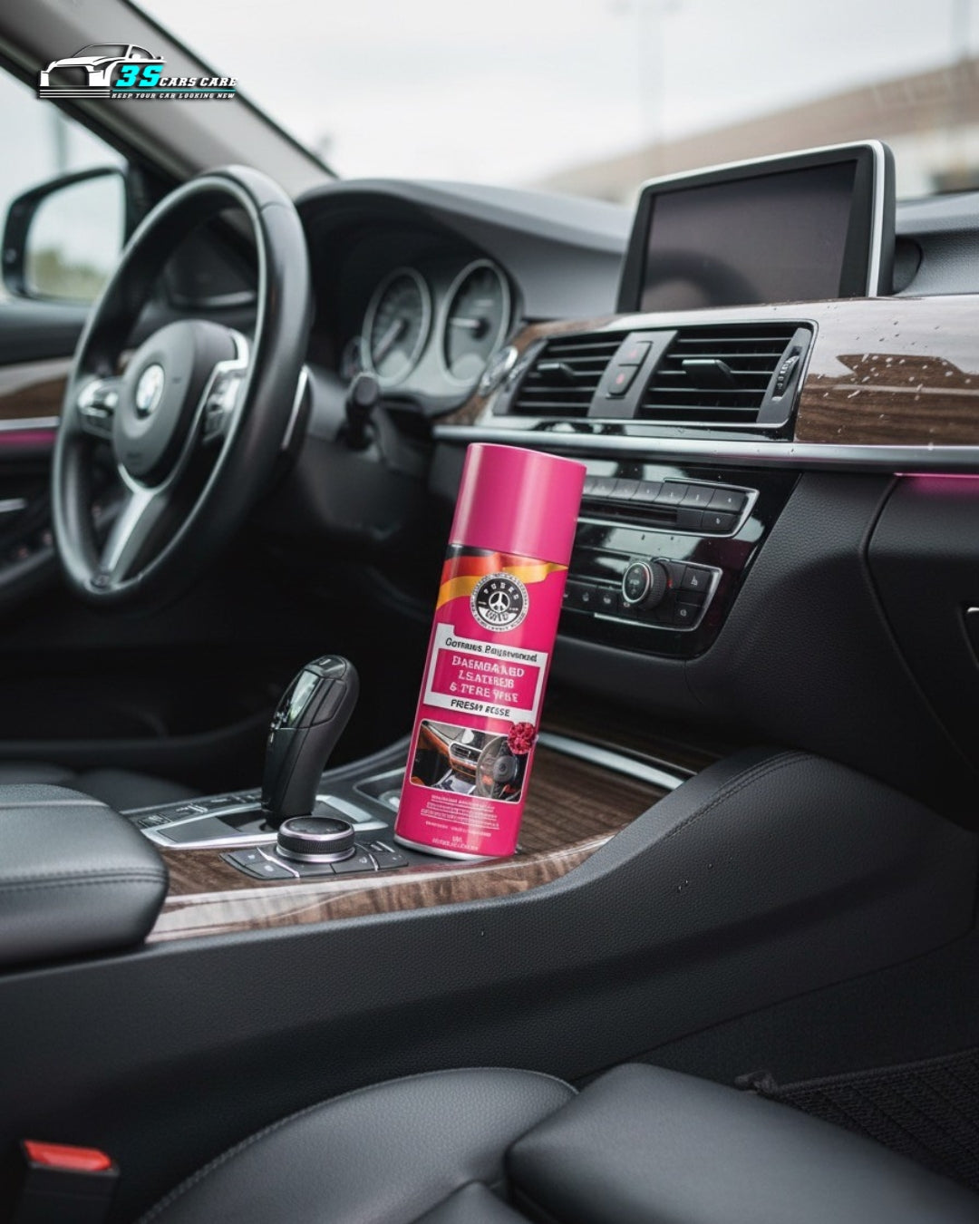 Dashboard Leather & Tyre Wax (450ml) – Fresh Rose Fragrance | UV Protection & Dust Repellent | THREE GUYS German Engineered