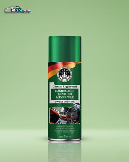 Dashboard Leather & Tyre Wax (450ml) – Sweet Jasmine Fragrance | UV Protection & Dust Repellent | THREE GUYS German Engineered