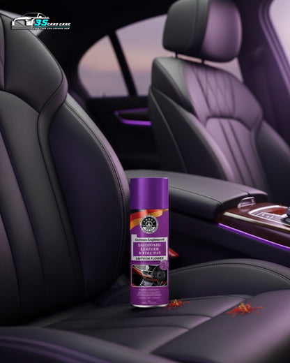 Dashboard Leather & Tyre Wax (450ml) – Saffron Flower Fragrance | UV Protection & Dust Repellent | THREE GUYS German Engineered