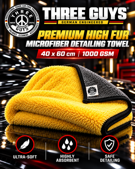 THREE GUYS Premium High Fur Microfiber Detailing Towel 40x60cm 1000 GSM