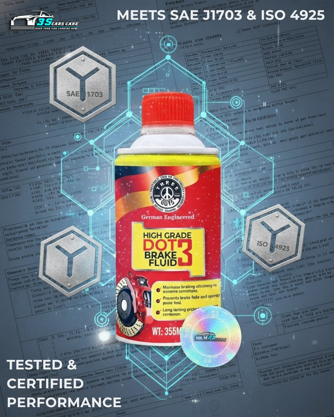 High Grade Brake Fluid DOT 3 | Heavy-Duty, Non-Petroleum Based – THREE GUYS - German Engineered