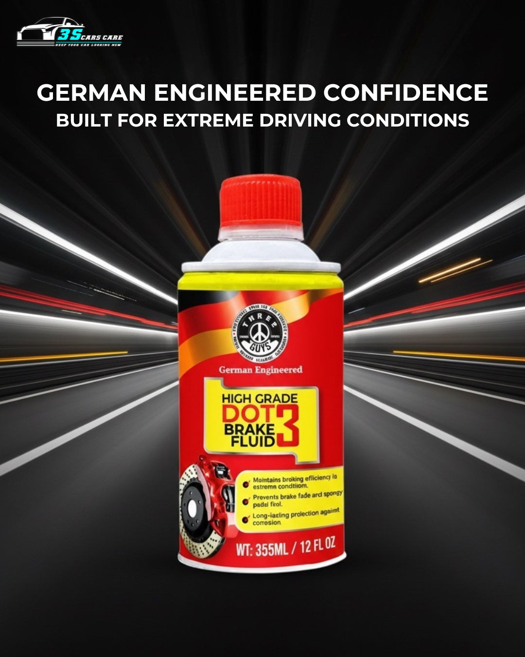 High Grade Brake Fluid DOT 3 | Heavy-Duty, Non-Petroleum Based – THREE GUYS - German Engineered