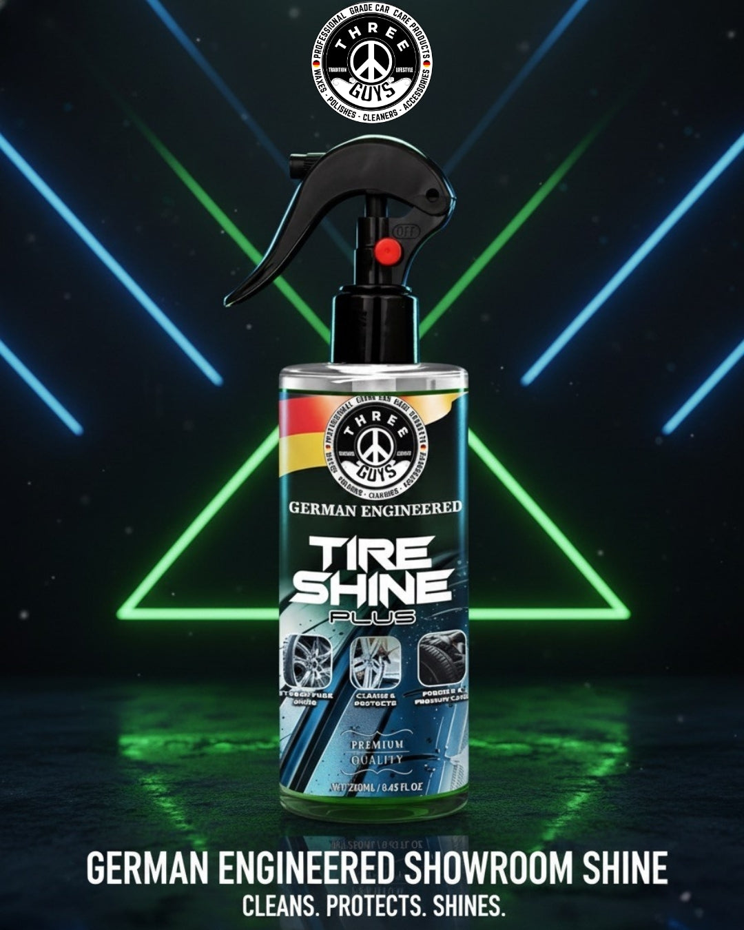 Tire Shine Plus – Streak-Free Shine – 250ml | THREE GUYS - German Engineered