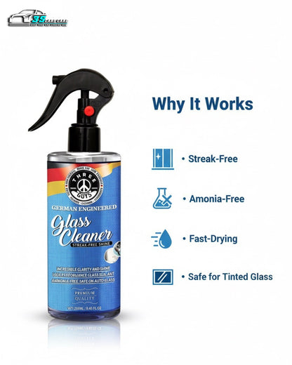 Glass Cleaner Spray – Streak-Free Shine for Car & Home – 250ml | THREE GUYS - German Engineered