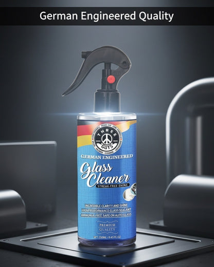 Glass Cleaner Spray – Streak-Free Shine for Car & Home – 250ml | THREE GUYS - German Engineered