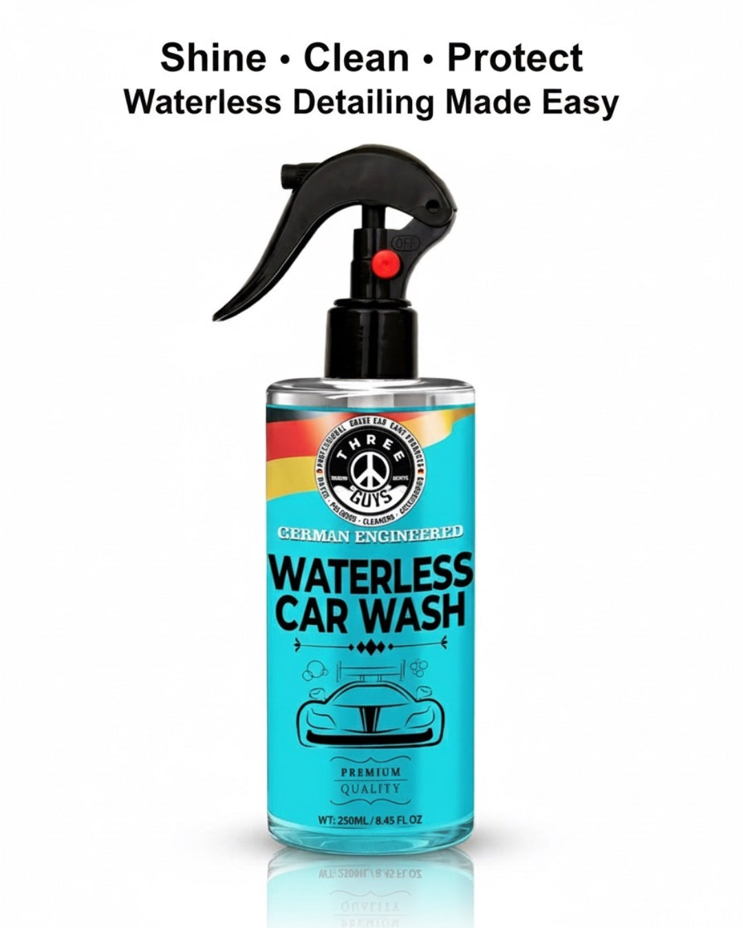 Waterless Car Wash – Shine, Clean & Protect - No Rinse – Eco-Friendly Car Cleaner & Polish | THREE GUYS - German Engineered