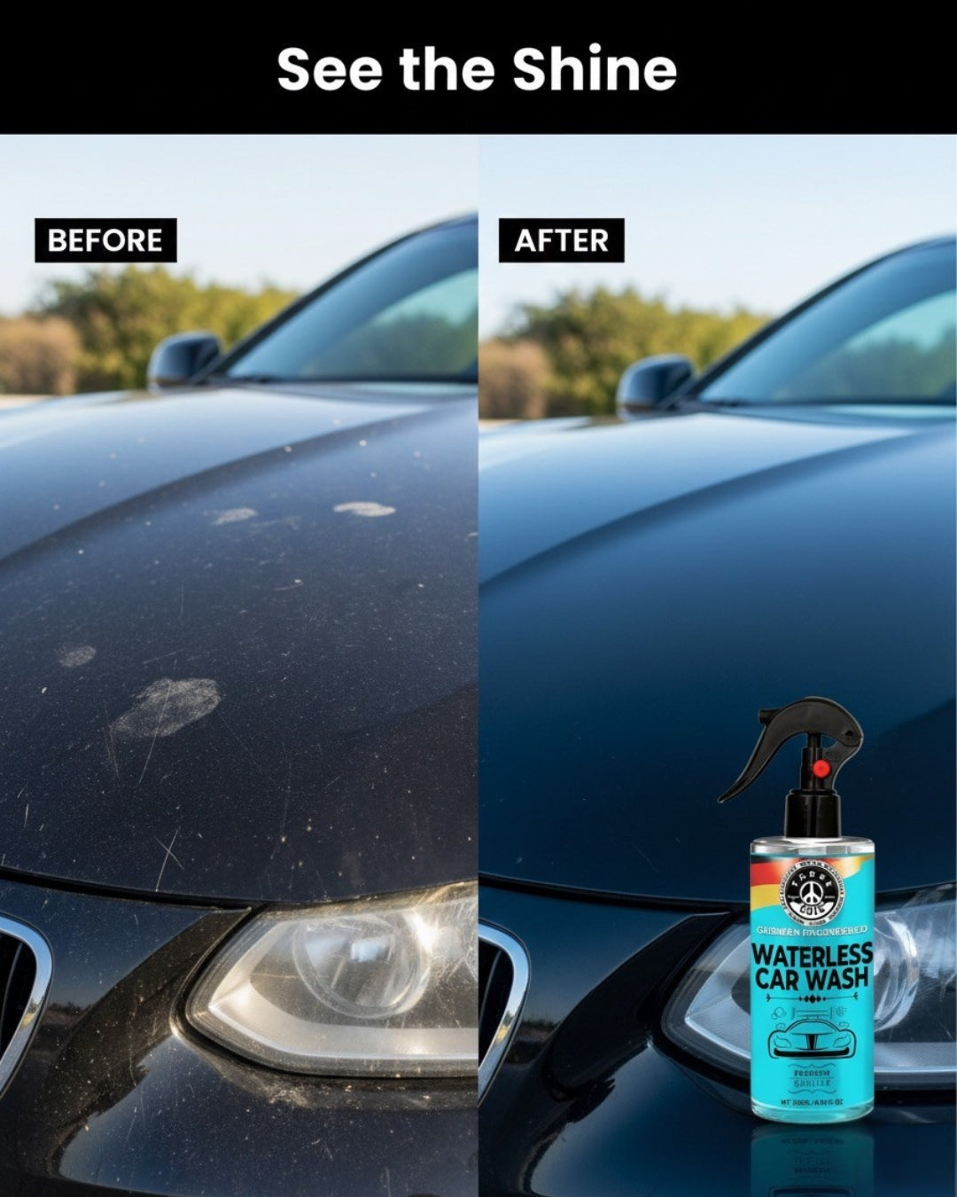 Waterless Car Wash – Shine, Clean & Protect - No Rinse – Eco-Friendly Car Cleaner & Polish | THREE GUYS - German Engineered