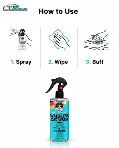 Waterless Car Wash – Shine, Clean & Protect - No Rinse – Eco-Friendly Car Cleaner & Polish | THREE GUYS - German Engineered