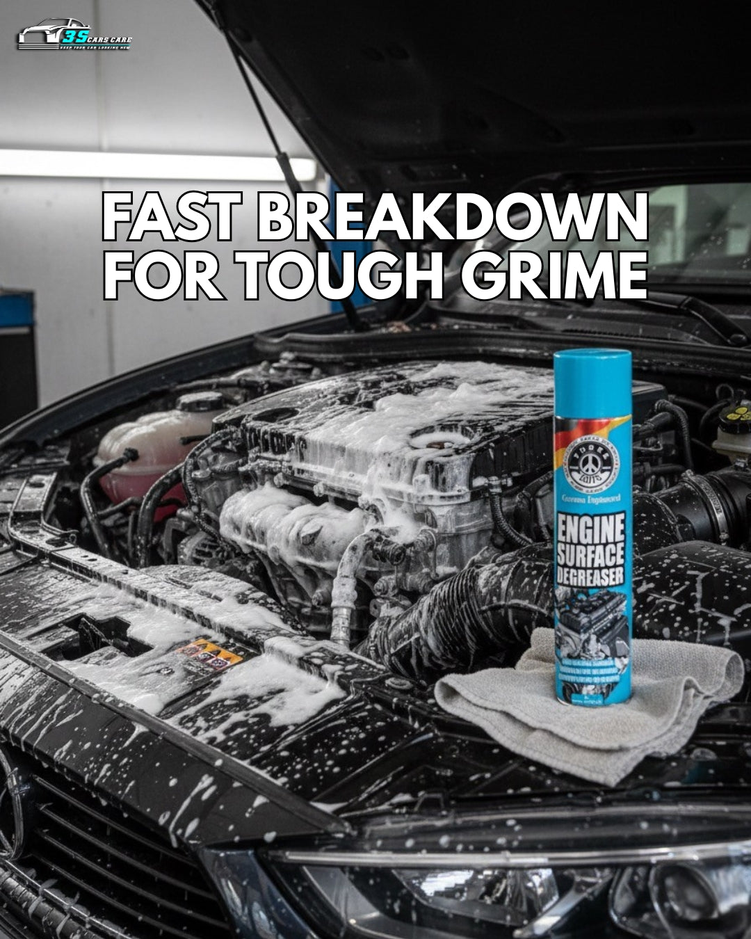 Engine Surface Degreaser 650ml – Heavy-Duty Foaming Cleaner | THREE GUYS | German Engineered