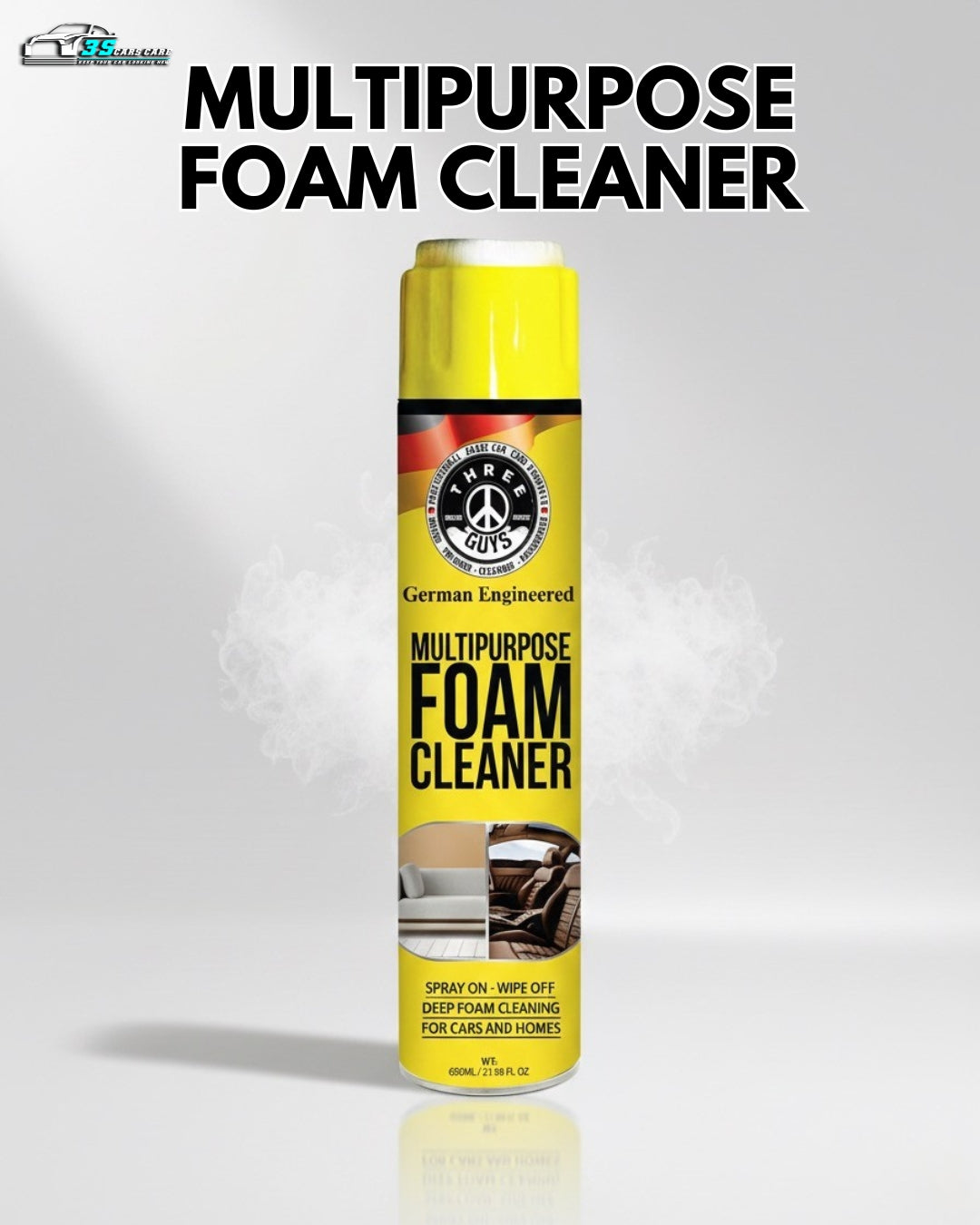 Multipurpose Foam Cleaner 650ml – Car and Home Deep-Clean Spray | THREE GUYS