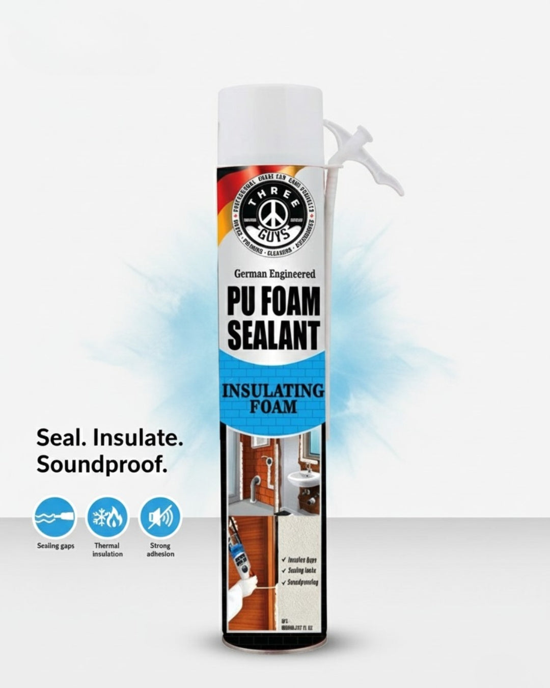 PU Foam Sealant 800ml – Insulate, Seal & Protect | THREE GUYS - German Engineered