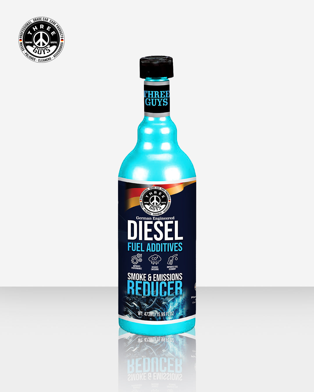 Diesel Fuel Additive – Reduces Emissions, Improves Performance & Fuel Economy – 473ml | THREE GUYS – German Engineered