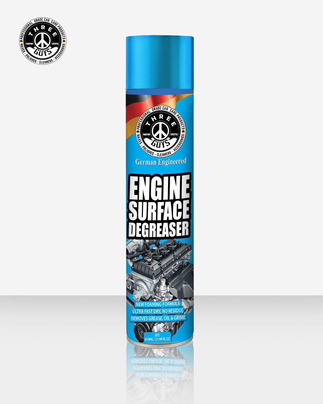 Engine Surface Degreaser 650ml – Heavy-Duty Foaming Cleaner | THREE GUYS | German Engineered