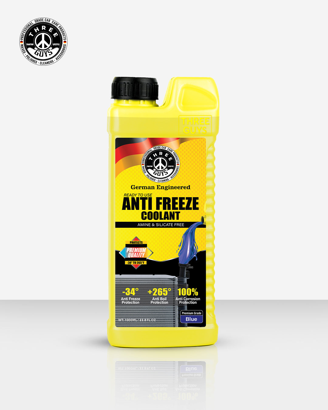 Antifreeze Coolant Blue – Premium Grade | HOAT Formula | THREE GUYS - German Engineered
