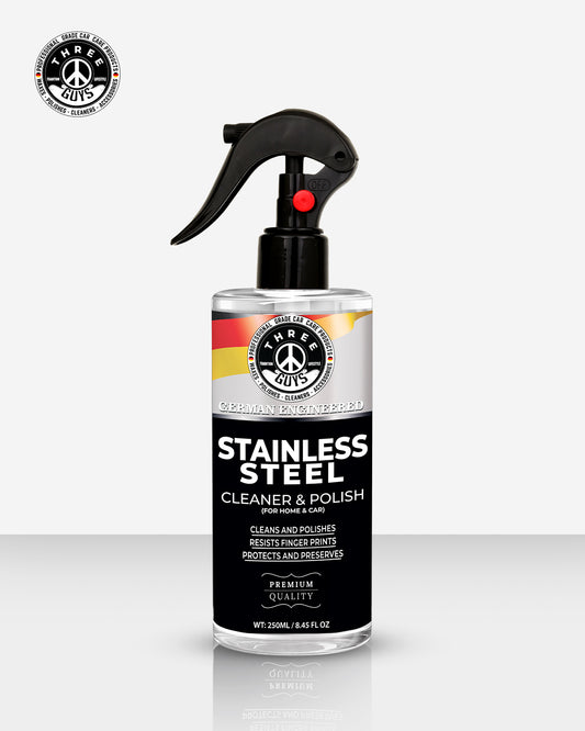 Stainless Steel Cleaner & Polish – Fingerprint Remover & Protective Shine Spray | THREE GUYS - German Engineered