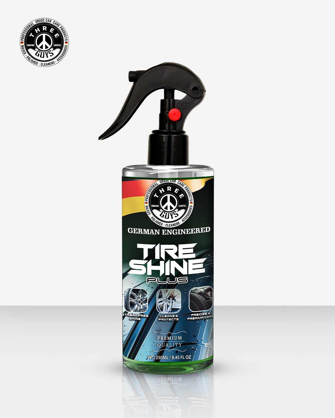 Tire Shine Plus – Streak-Free Shine – 250ml | THREE GUYS - German Engineered