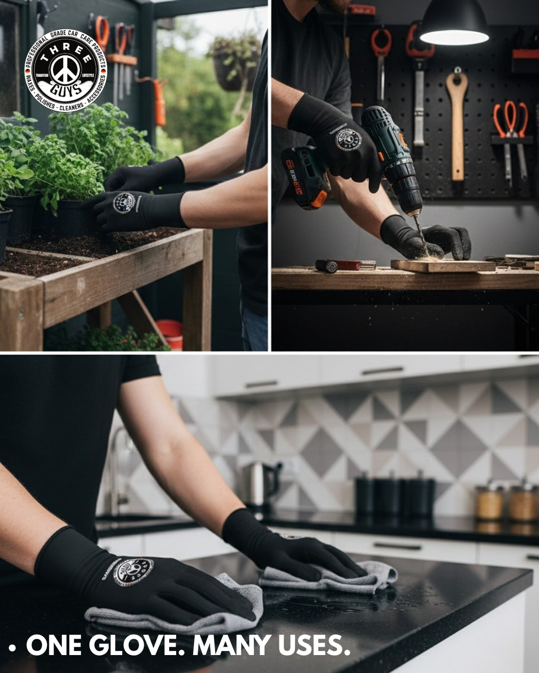 High-Elasticity Multi-Purpose Gloves – Perfect for Mechanical Work, Car Detailing, Bike Riding, and More | THREE GUYS