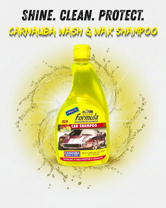 FORMULA Car Shampoo Carnauba Wash & Wax 500ml – High Foam | pH Balanced | Deep Gloss & Protection