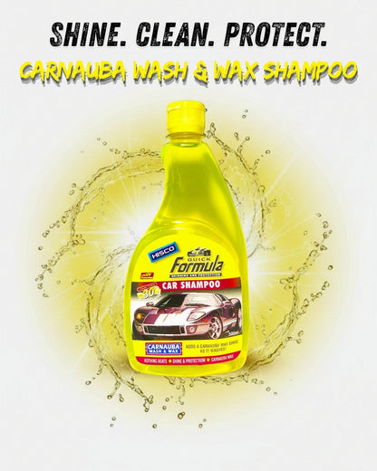 FORMULA Car Shampoo Carnauba Wash & Wax 500ml – High Foam | pH Balanced | Deep Gloss & Protection