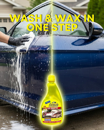 FORMULA Car Shampoo Carnauba Wash & Wax 500ml – High Foam | pH Balanced | Deep Gloss & Protection
