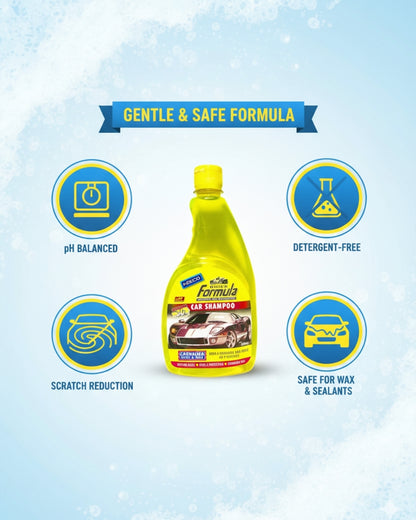 FORMULA Car Shampoo Carnauba Wash & Wax 500ml – High Foam | pH Balanced | Deep Gloss & Protection