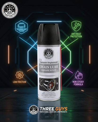 Chain Lube Grease Spray 450ml – High-Performance Lubricant for Chains, Hinges, Gears & Tools | Anti-Rust | THREE GUYS – German Engineered