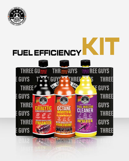 Fuel Efficiency Kit – Octane Booster, Fuel Injector Cleaner & Catalytic Converter Cleaner (473ml x 3) | THREE GUYS