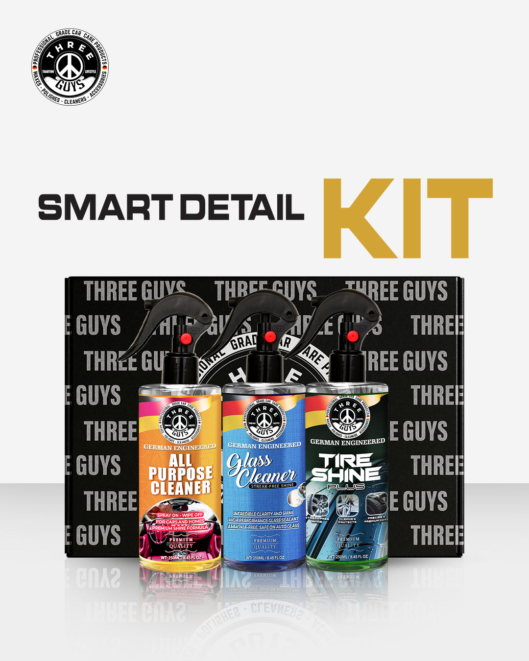 Smart Detail Kit | Everyday Car Cleaning Kit by THREE GUYS