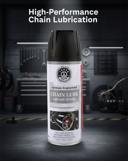 Chain Lube Grease Spray 450ml – High-Performance Lubricant for Chains, Hinges, Gears & Tools | Anti-Rust | THREE GUYS – German Engineered