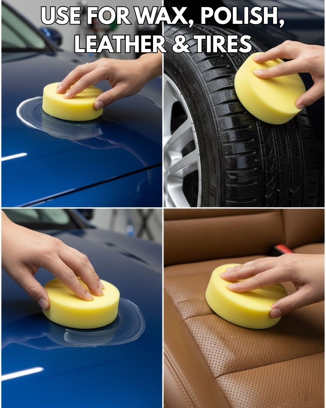 Premium Foam Car Wax Applicator Pad – Soft, Scratch-Free Polishing Sponge for Wax, Polish & Car Detailing THREE GUYS