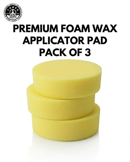 Premium Foam Car Wax Applicator Pad – Soft, Scratch-Free Polishing Sponge for Wax, Polish & Car Detailing THREE GUYS