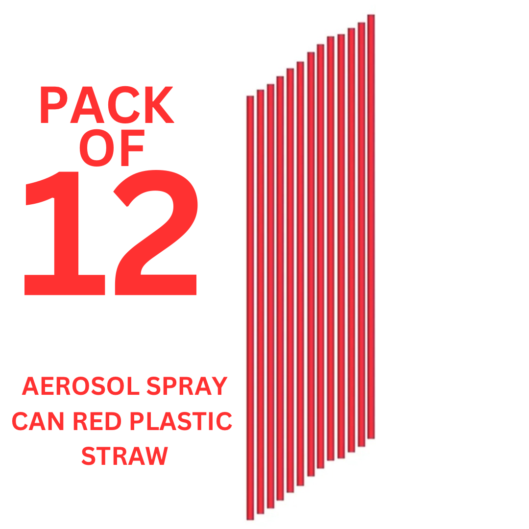 Spray Can Red Plastic Straws - Tip Extension Tubes for Automotive Lubricant, Cleaner, Penetrating Oil