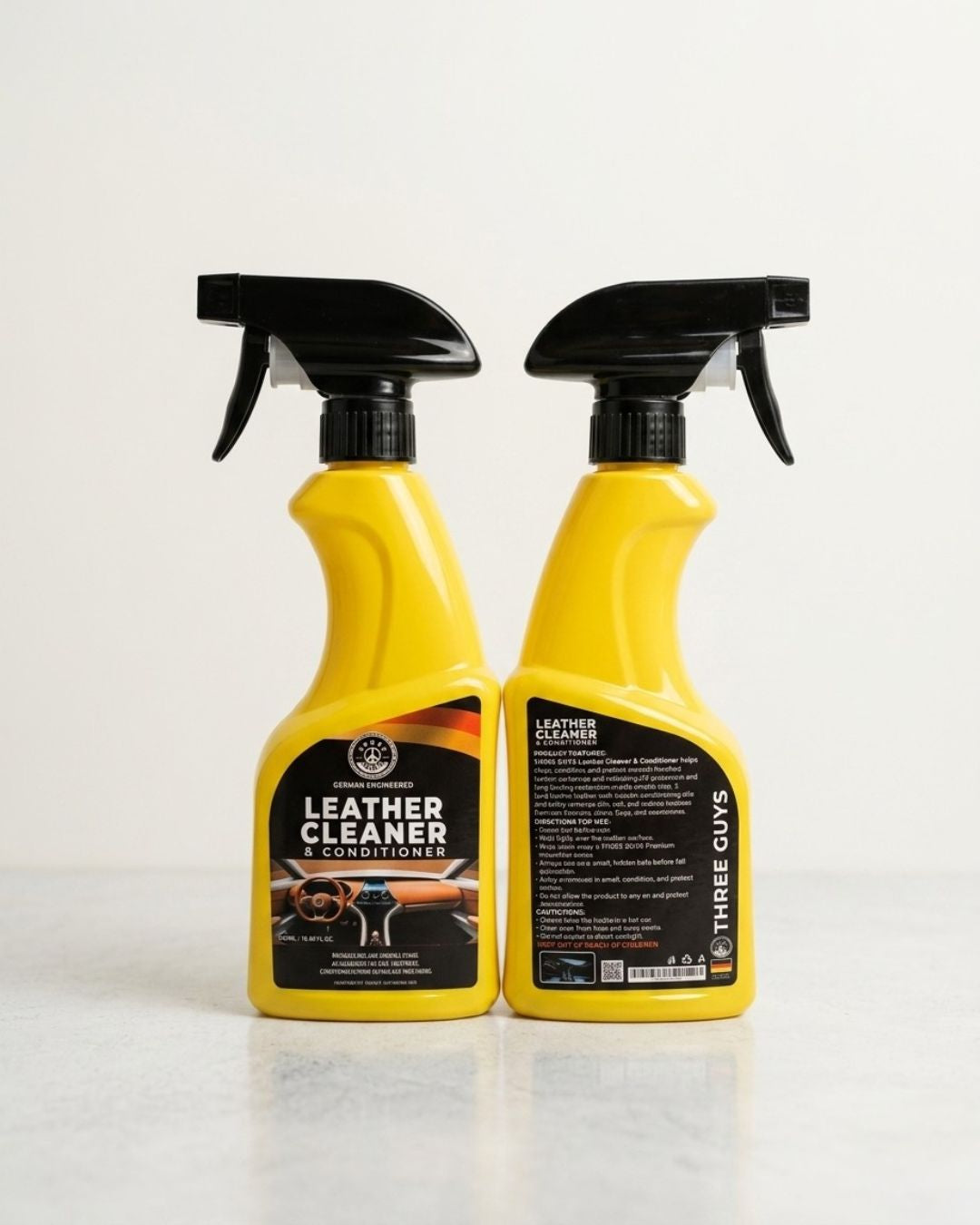 Premium Leather Cleaner & Conditioner – 2-in-1 Formula for Restoration & UV Protection | THREE GUYS | German Engineered
