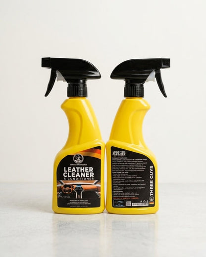 Premium Leather Cleaner & Conditioner – 2-in-1 Formula for Restoration & UV Protection | THREE GUYS | German Engineered
