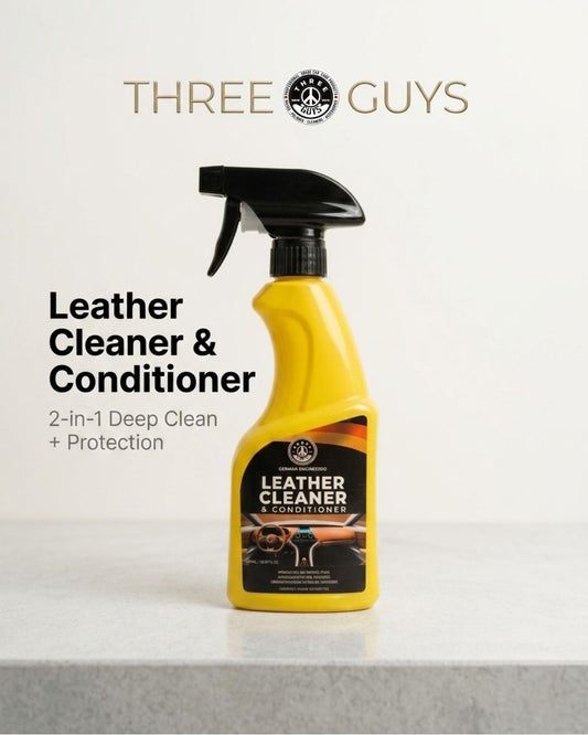 Premium Leather Cleaner & Conditioner – 2-in-1 Formula for Restoration & UV Protection | THREE GUYS | German Engineered