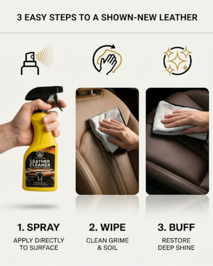 Premium Leather Cleaner & Conditioner – 2-in-1 Formula for Restoration & UV Protection | THREE GUYS | German Engineered
