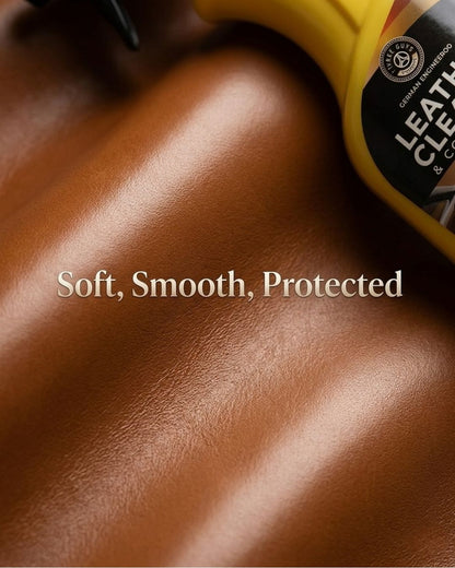 Premium Leather Cleaner & Conditioner – 2-in-1 Formula for Restoration & UV Protection | THREE GUYS | German Engineered