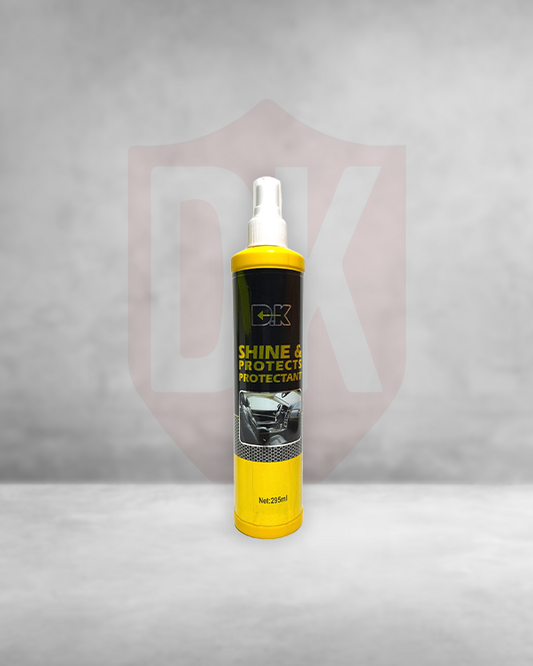 DK Shine Protects & Protectant – 295ml | UV Protection & Shine Restorer for Vinyl, Rubber & Plastic