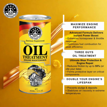 Oil Treatment - Engine Maintenance - 443ml | THREE GUYS - German Engineered