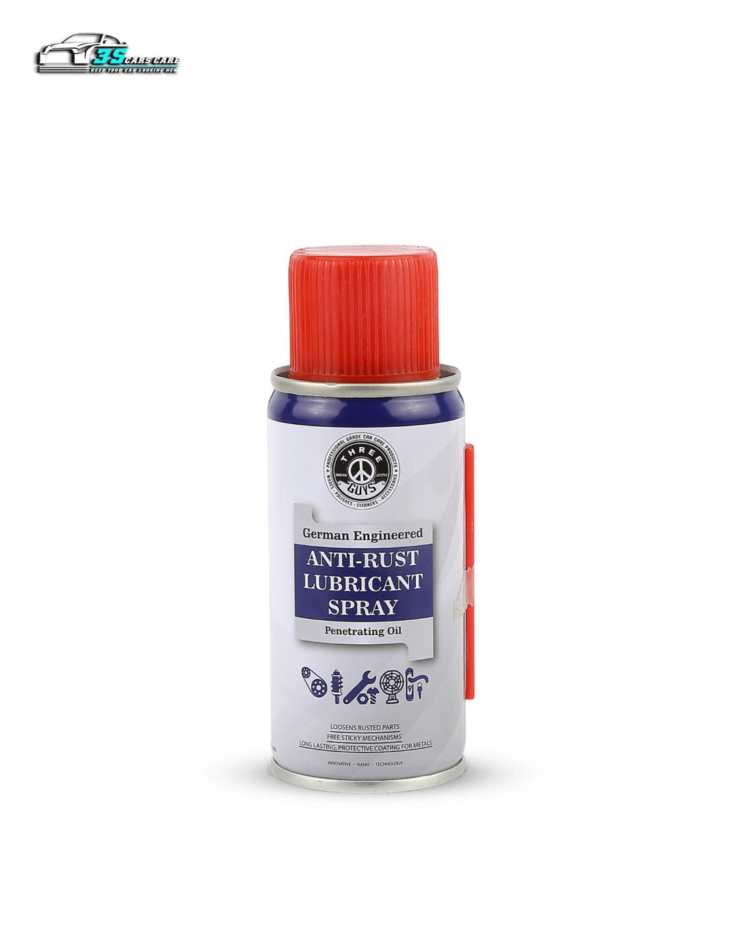 Anti-Rust Lubricant Spray - 100ml | Penetrating Oil, Rust Remover & Multi-Purpose De-Rust Spray | THREE GUYS - German Engineered