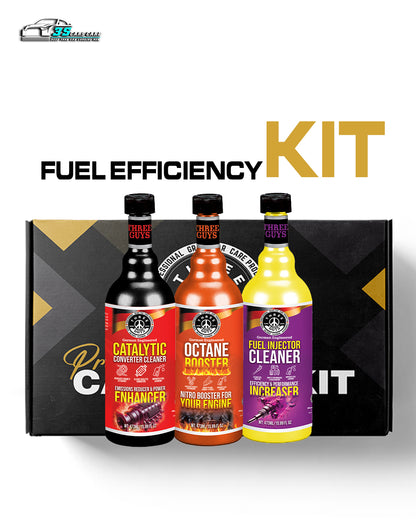 Fuel Efficiency Kit – Octane Booster, Fuel Injector Cleaner & Catalytic Converter Cleaner (473ml x 3) | THREE GUYS