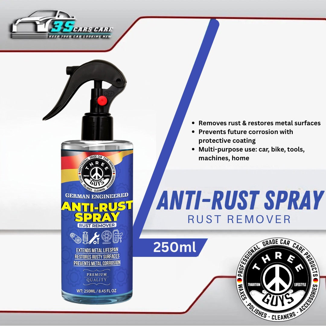 Anti-Rust Spray | Rust Remover & Corrosion Protector (Premium Quality) | THREE GUYS | German Engineered (250ml)