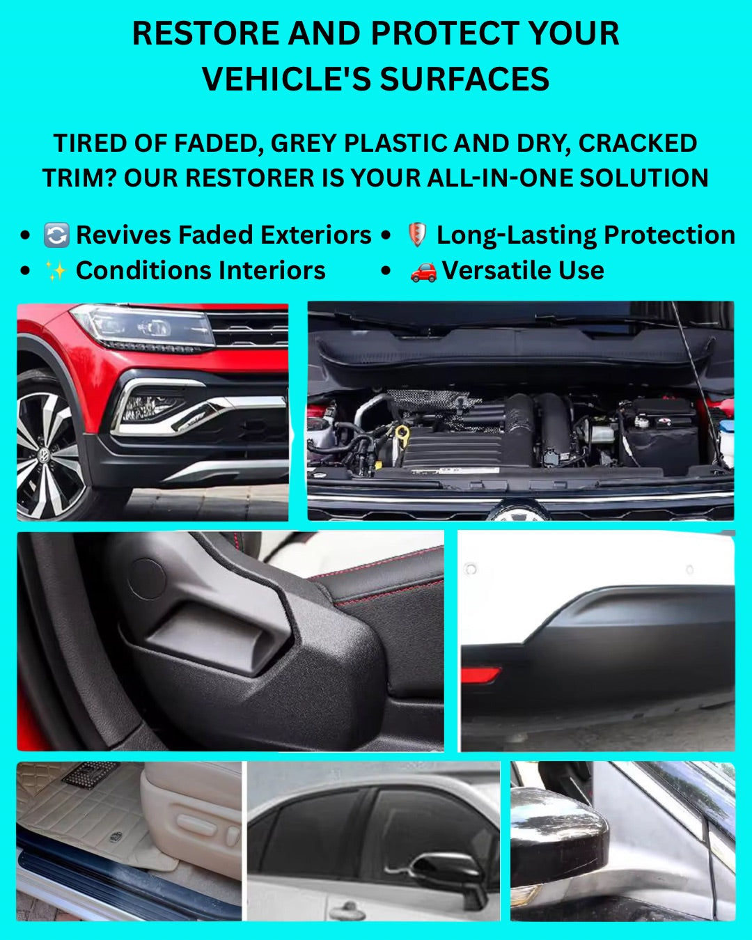 Plastic & Trim Restorer | THREE GUYS | German Engineered (250ml)