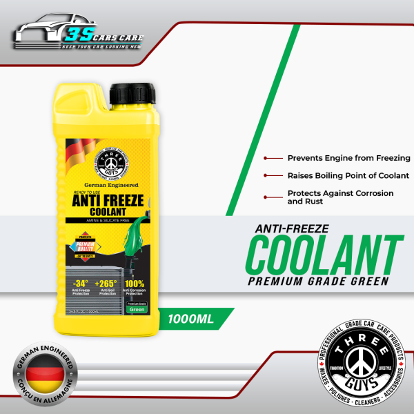 Antifreeze Coolant Green -Premium Grade | IAT Formula | THREE GUYS - German Engineered